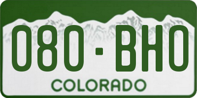 CO license plate 080BHO