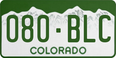 CO license plate 080BLC