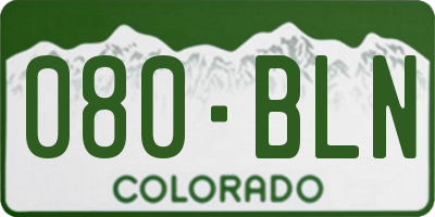 CO license plate 080BLN