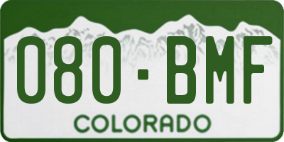 CO license plate 080BMF