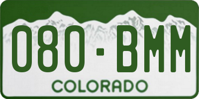 CO license plate 080BMM