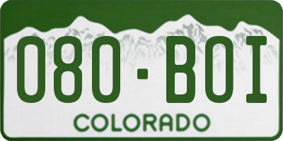 CO license plate 080BOI