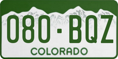 CO license plate 080BQZ