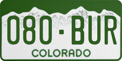 CO license plate 080BUR