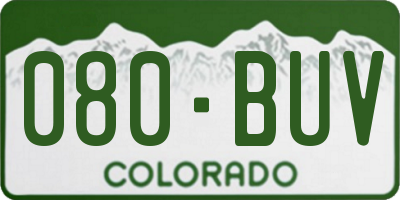 CO license plate 080BUV