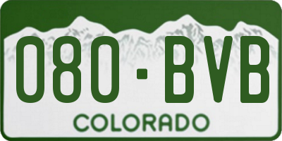 CO license plate 080BVB