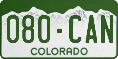 CO license plate 080CAN
