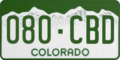 CO license plate 080CBD