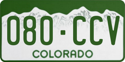 CO license plate 080CCV