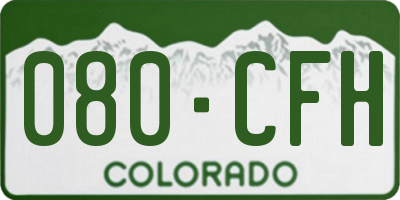 CO license plate 080CFH