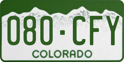 CO license plate 080CFY