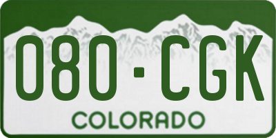 CO license plate 080CGK