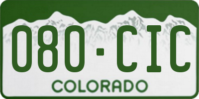 CO license plate 080CIC