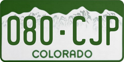 CO license plate 080CJP