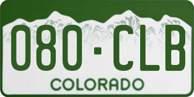CO license plate 080CLB
