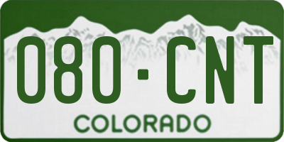 CO license plate 080CNT