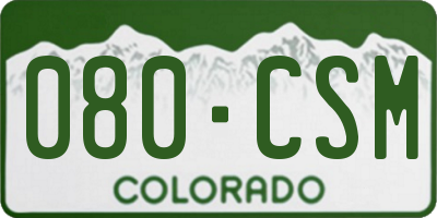 CO license plate 080CSM