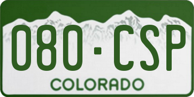 CO license plate 080CSP