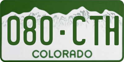 CO license plate 080CTH
