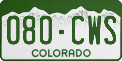 CO license plate 080CWS