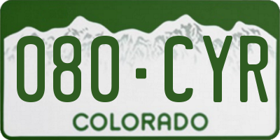 CO license plate 080CYR