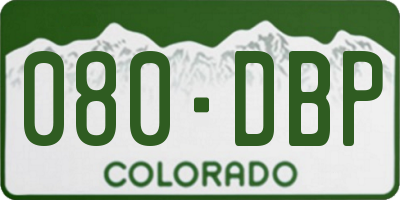 CO license plate 080DBP