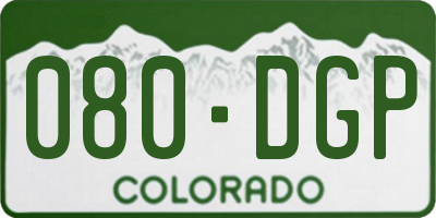 CO license plate 080DGP