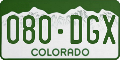 CO license plate 080DGX