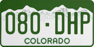 CO license plate 080DHP