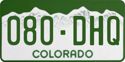 CO license plate 080DHQ