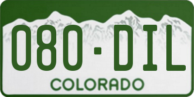 CO license plate 080DIL