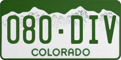 CO license plate 080DIV