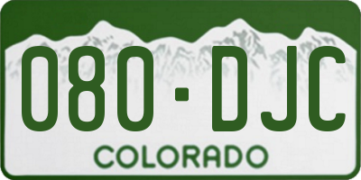 CO license plate 080DJC