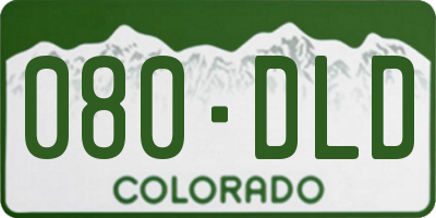 CO license plate 080DLD