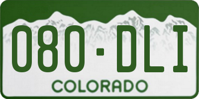 CO license plate 080DLI