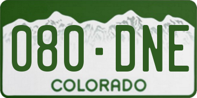 CO license plate 080DNE