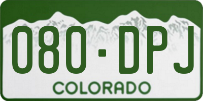 CO license plate 080DPJ