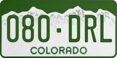 CO license plate 080DRL
