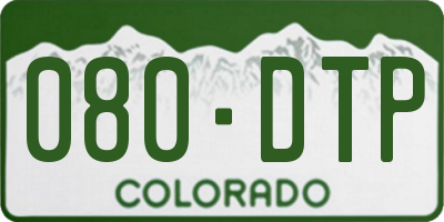 CO license plate 080DTP