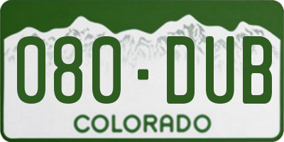 CO license plate 080DUB