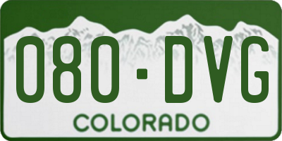 CO license plate 080DVG