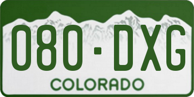 CO license plate 080DXG