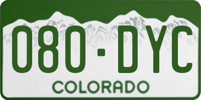 CO license plate 080DYC