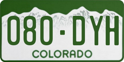 CO license plate 080DYH