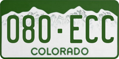 CO license plate 080ECC