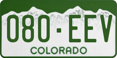 CO license plate 080EEV