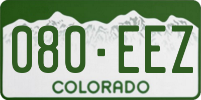 CO license plate 080EEZ
