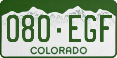 CO license plate 080EGF