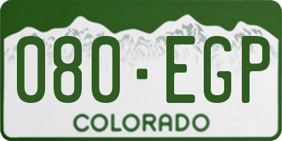 CO license plate 080EGP