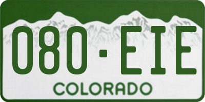 CO license plate 080EIE